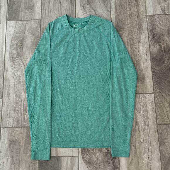 FIGS Salta Seamless Top Sz Medium Green Long Sleeve Underscrub Shirt W22KW1010 - Picture 1 of 10